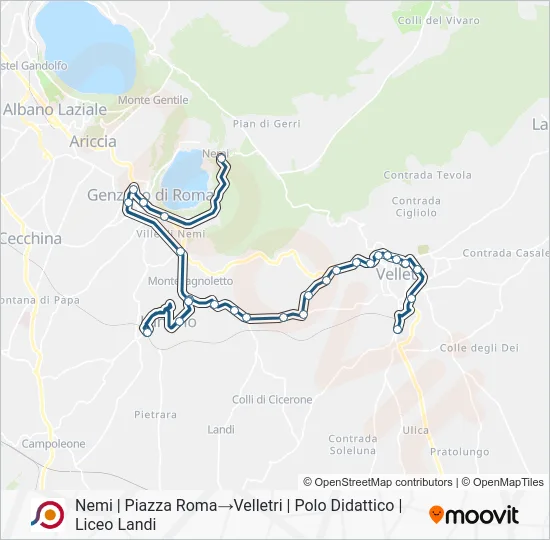 Percorso linea bus COTRAL