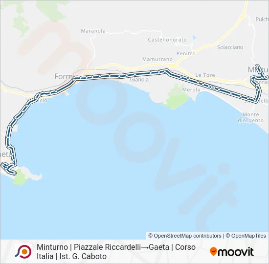 Percorso linea bus COTRAL