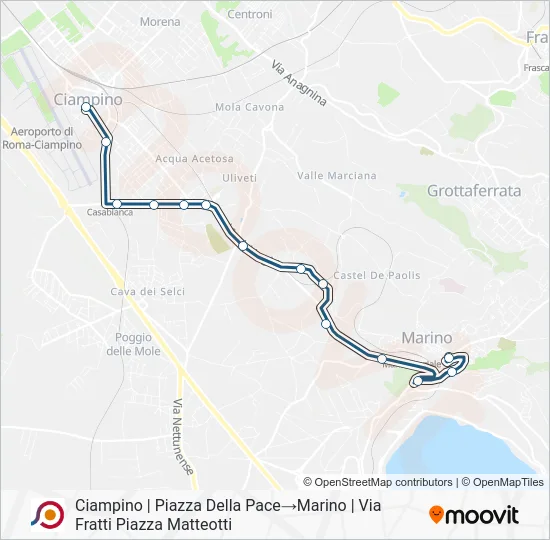 Percorso linea bus COTRAL
