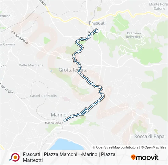 Percorso linea bus COTRAL