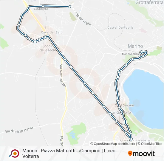 Percorso linea bus COTRAL