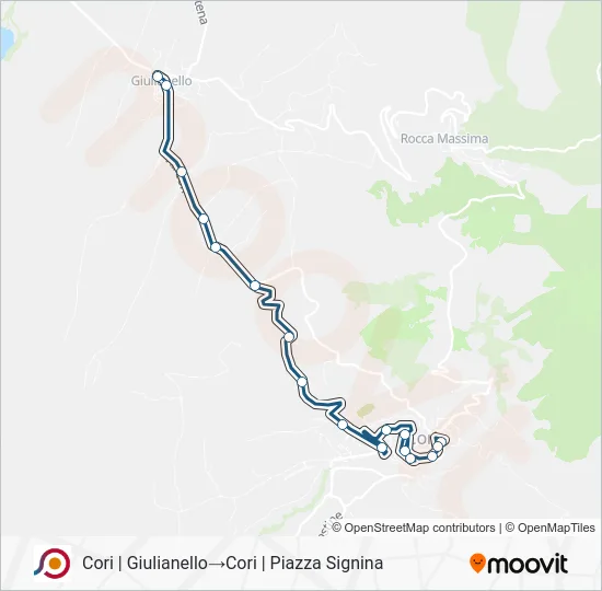 Percorso linea bus COTRAL
