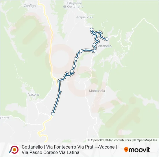 Percorso linea bus COTRAL
