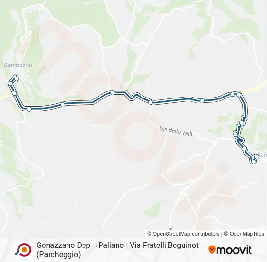 Percorso linea bus COTRAL