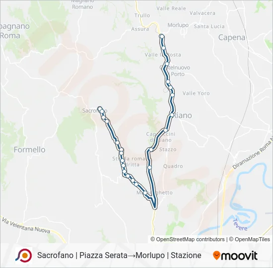 Percorso linea bus COTRAL