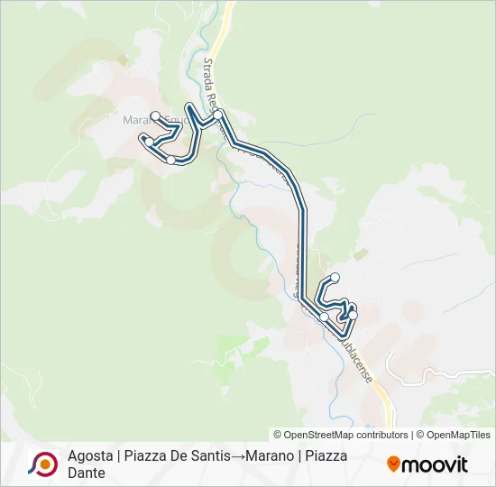 Percorso linea bus COTRAL