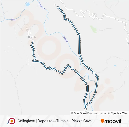 Percorso linea bus COTRAL