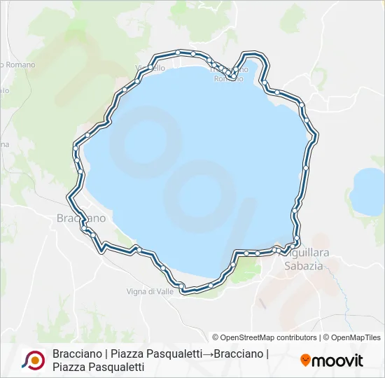 Percorso linea bus COTRAL