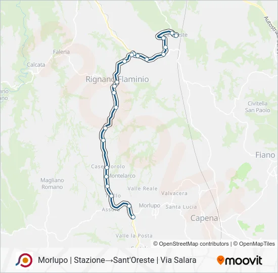 Percorso linea bus COTRAL