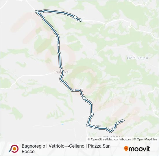 Percorso linea bus COTRAL
