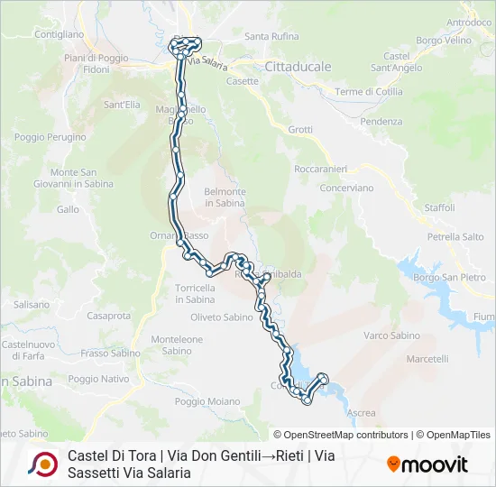 Percorso linea bus COTRAL