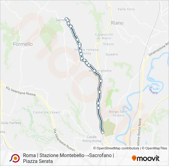 Percorso linea bus COTRAL