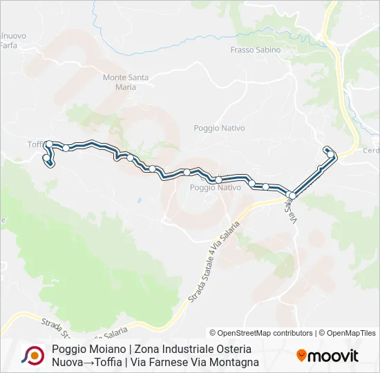 Percorso linea bus COTRAL