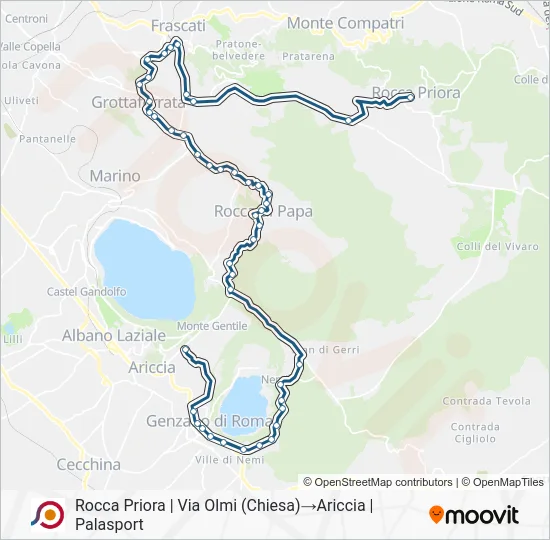 Percorso linea bus COTRAL