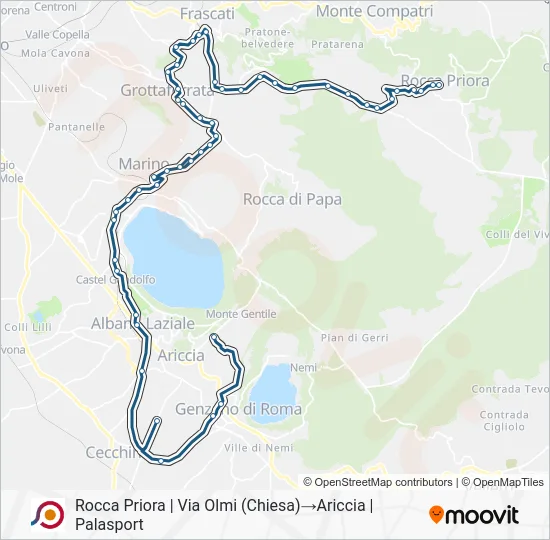 Percorso linea bus COTRAL