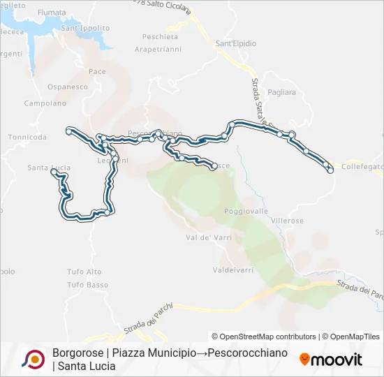 Percorso linea bus COTRAL