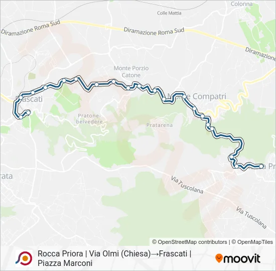 Percorso linea bus COTRAL