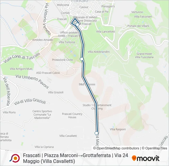 Percorso linea bus COTRAL