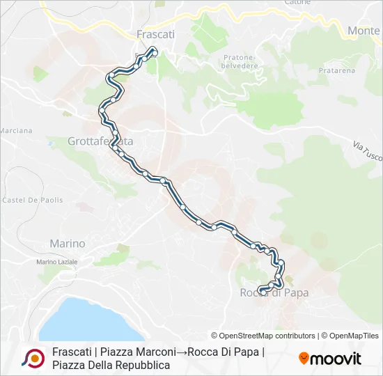 Percorso linea bus COTRAL