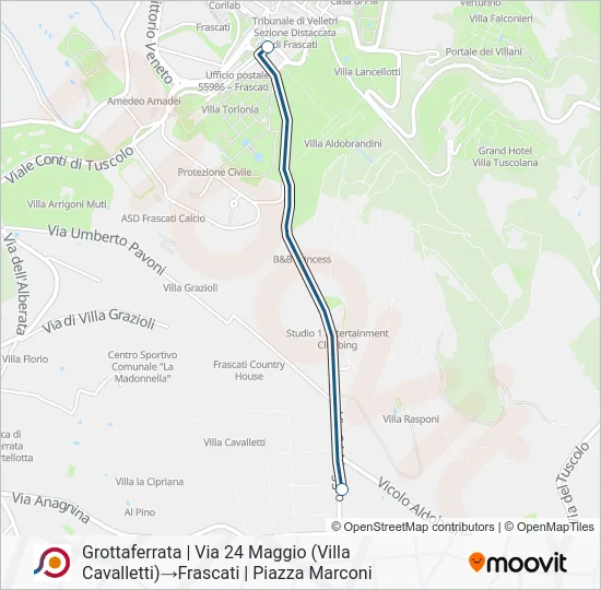 Percorso linea bus COTRAL