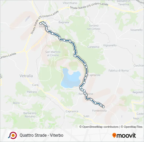 Percorso linea bus COTRAL