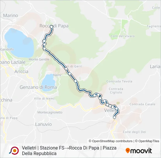 Percorso linea bus COTRAL