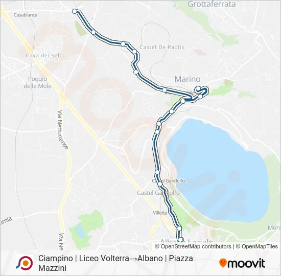 Percorso linea bus COTRAL