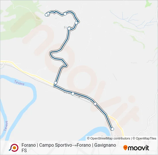 Percorso linea bus COTRAL