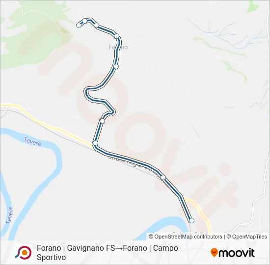 Percorso linea bus COTRAL