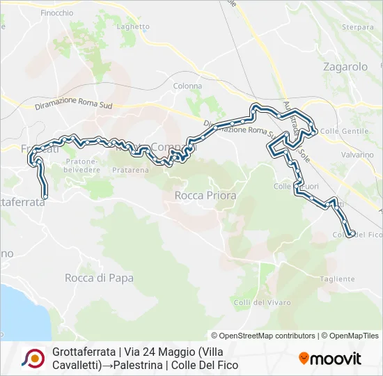 Percorso linea bus COTRAL