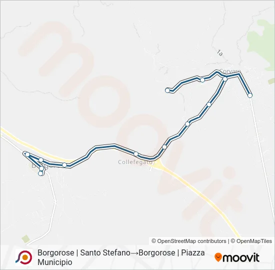 Percorso linea bus COTRAL