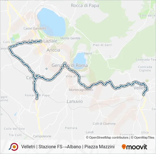 Percorso linea bus COTRAL