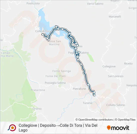 Percorso linea bus COTRAL