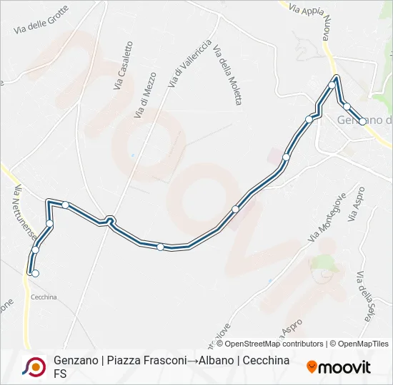 Percorso linea bus COTRAL