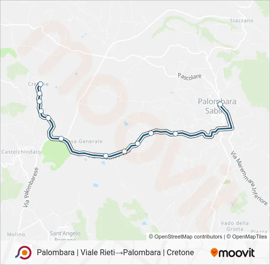 Percorso linea bus COTRAL