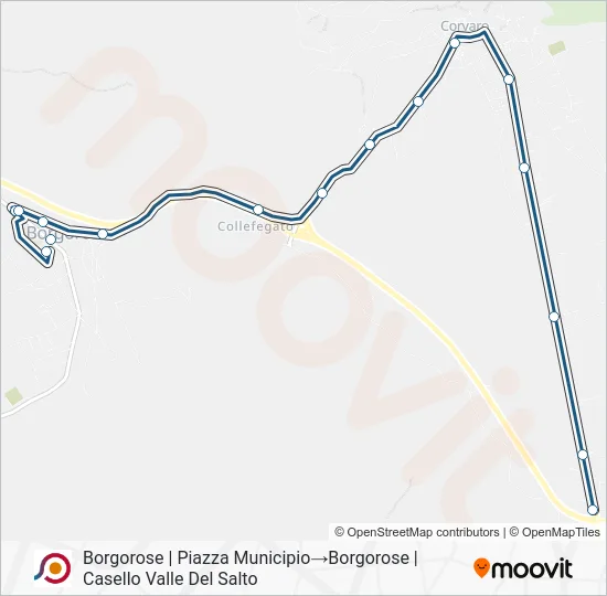 Percorso linea bus COTRAL