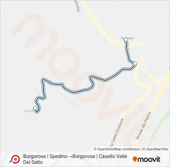 Percorso linea bus COTRAL