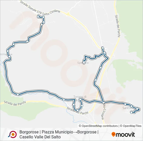 Percorso linea bus COTRAL