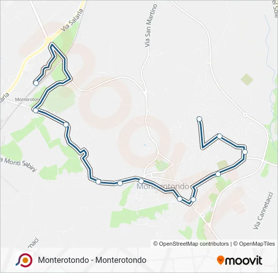 Percorso linea bus COTRAL