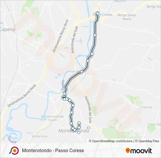 Percorso linea bus COTRAL