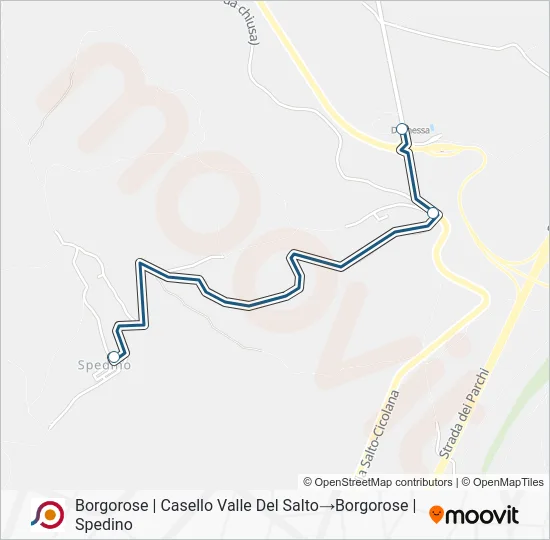 Percorso linea bus COTRAL
