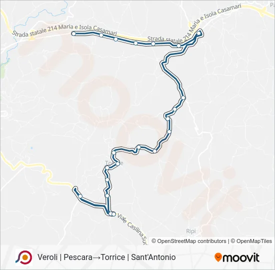 Percorso linea bus COTRAL