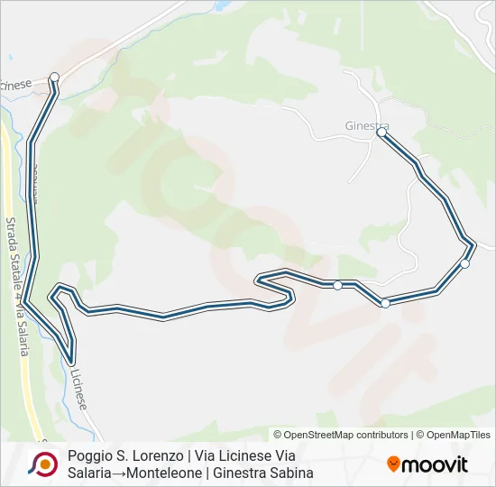 Percorso linea bus COTRAL