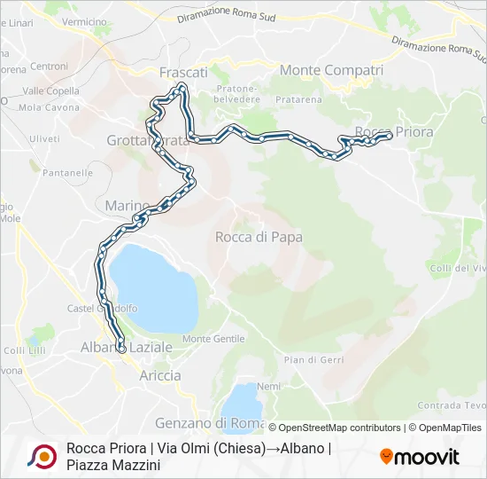 Percorso linea bus COTRAL