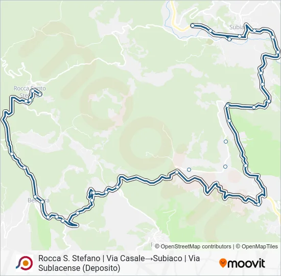 Percorso linea bus COTRAL
