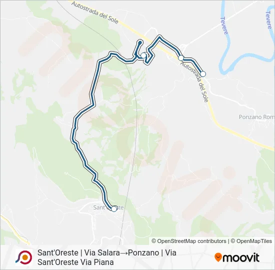 Percorso linea bus COTRAL