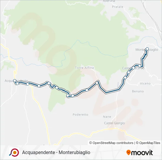 Percorso linea bus COTRAL
