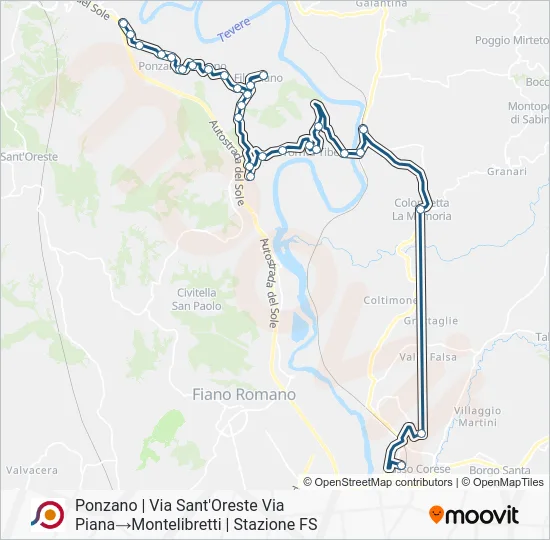 Percorso linea bus COTRAL