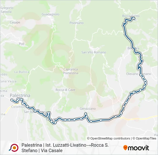 Percorso linea bus COTRAL