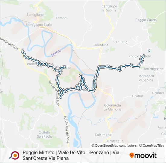 Percorso linea bus COTRAL